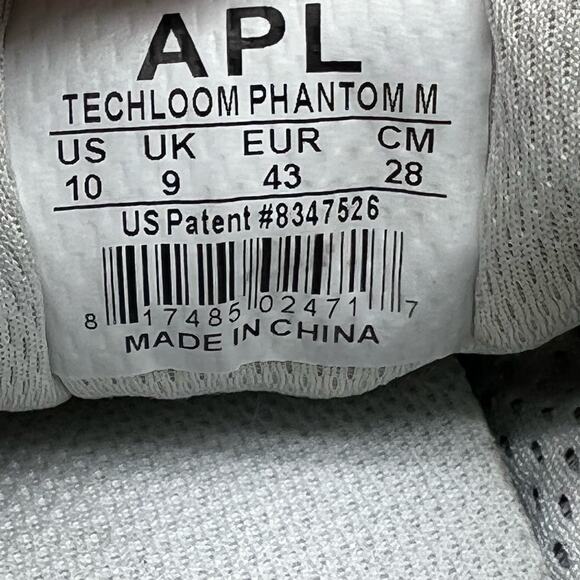 APL Shoes Mens 10 Techloom Phantom M Athletic Grey Sneaker - Picture 9 of 10